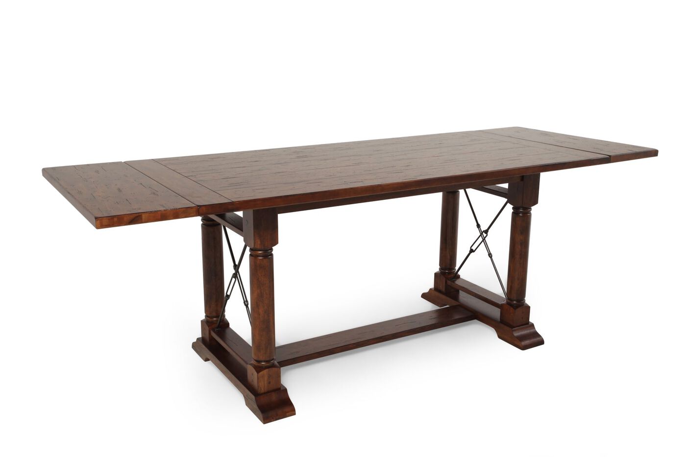 Broyhill Attic Heirlooms Rustic Oak Counter Height Table Mathis Brothers Furniture